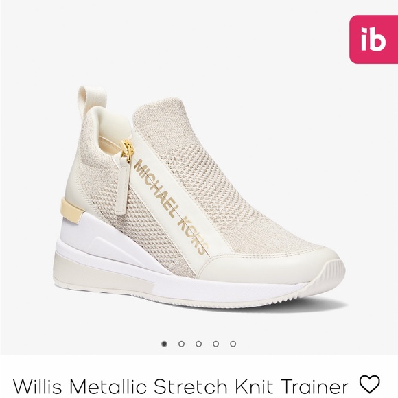 Michael Kors Willis Wedge Trainer size 5.5 Champagne - Picture 1 of 4